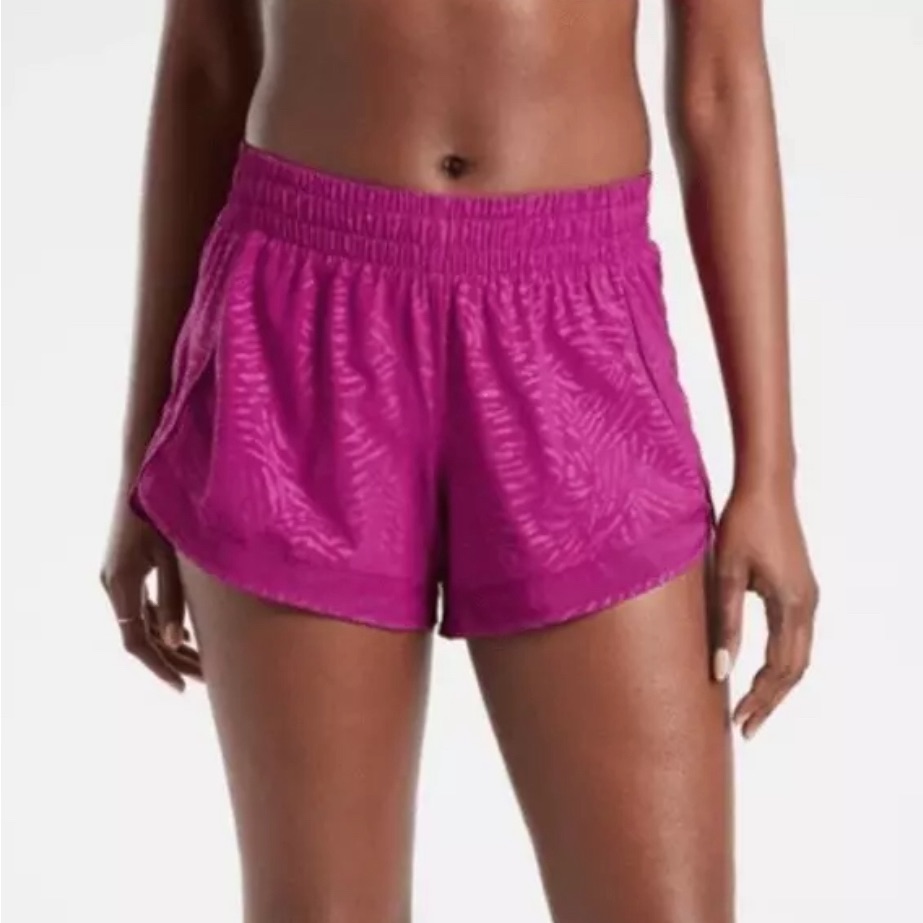 Athleta Printed Mesh Racer Run Shorts 4”, Size Xxs